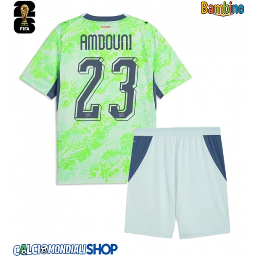 Maglie da calcio Svizzera Zeki Amdouni #23 Seconda Maglia Bambino Mondiali 2026  Manica Corta + Pantaloni corti)